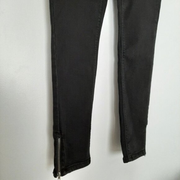 EVERMORE Ankle Zip Black Denim Skinny Leg Jeans Sz 4 - Picture 8 of 15
